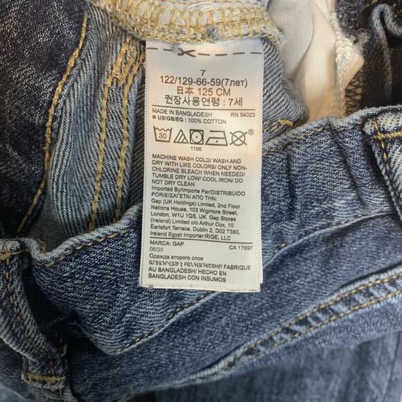 Gap Kids Jeans Boys 7 Straight Distressed Destroyed Medium Wash Blue Denim - Picture 6 of 8